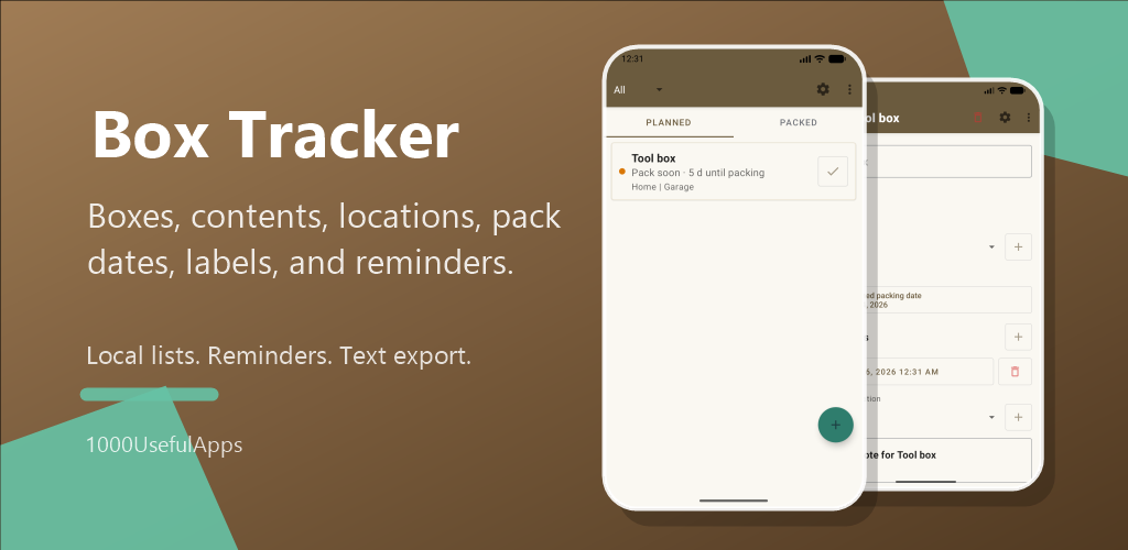 Box Tracker app screen