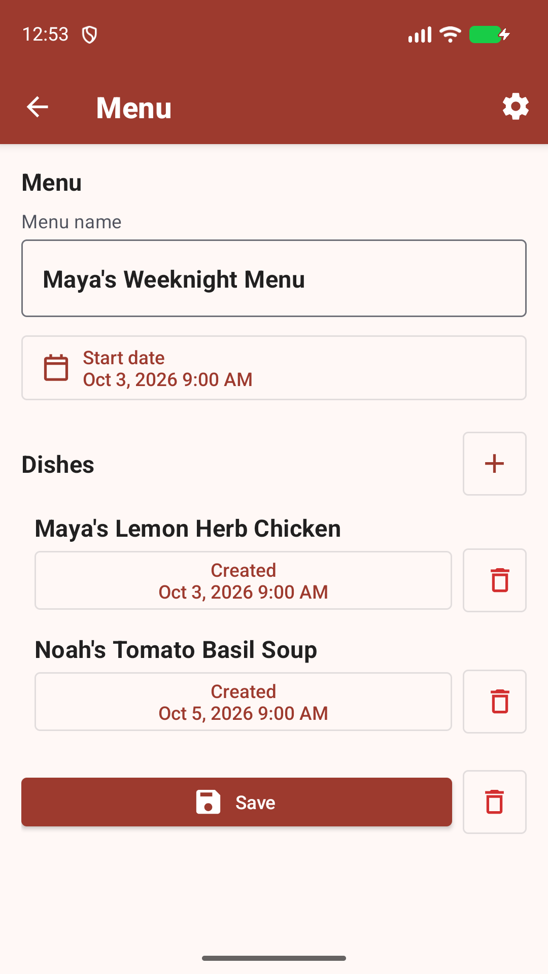 Cooking Planner 2